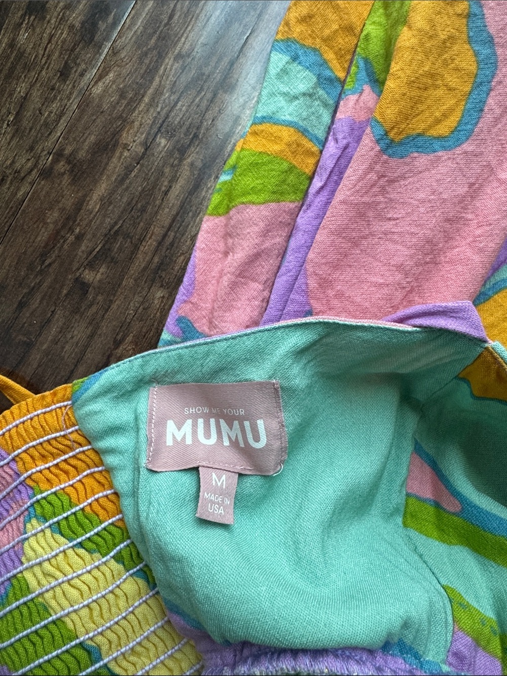 Show Me Your MuMu Pastel Abstract Tie-Hem Dress - Picture 2 of 3
